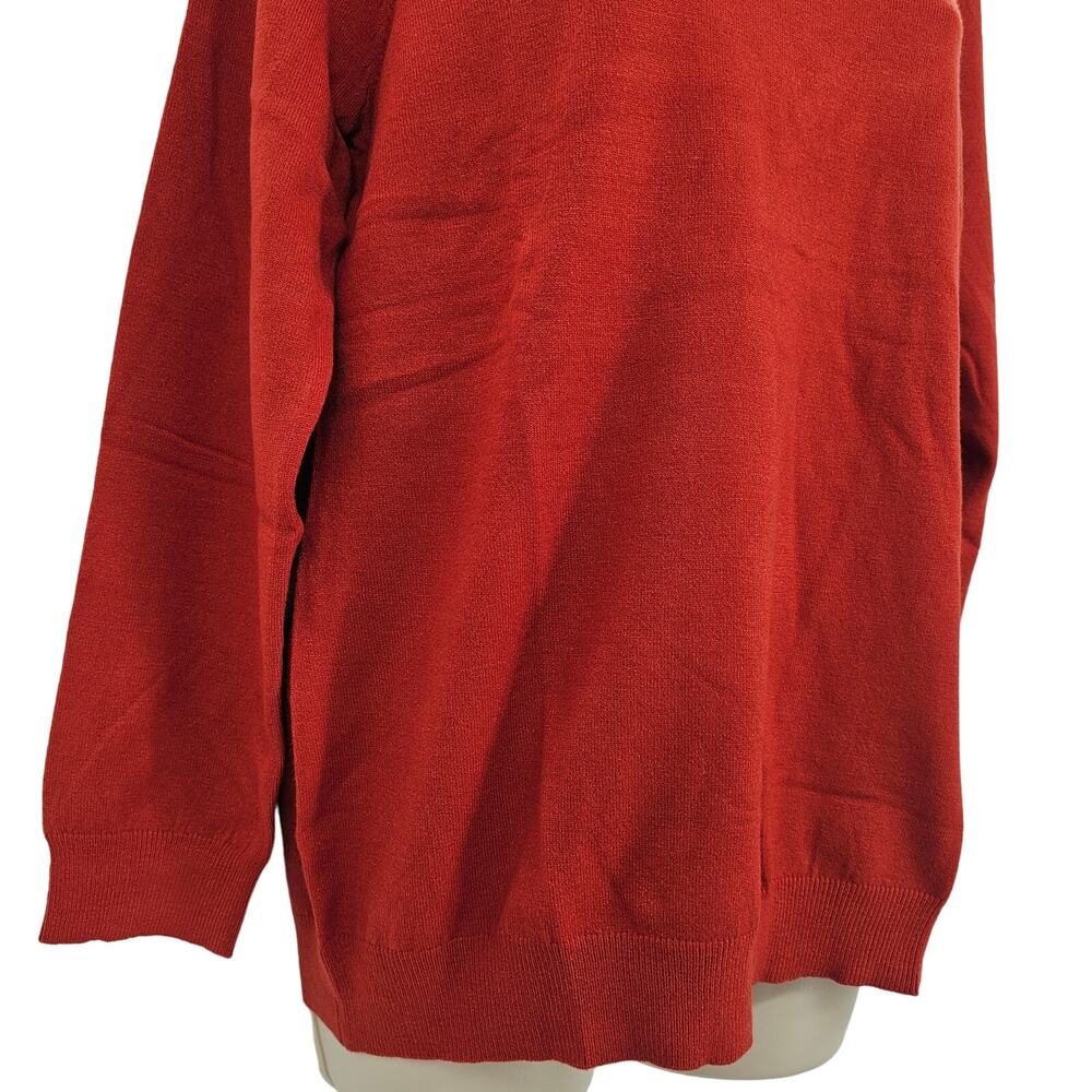 Love Ellie Womans size L Mia Crisscross Back Detail LS Sweater Rust Brown NEW - Picture 3 of 8